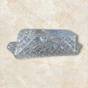 Hard Plastic Starburst Butter Dish Keeper Tray Server Lid Diamond Vintage 70s